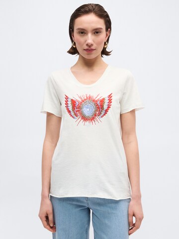 MOS MOSH Póló 'MMRomi' - bézs: elől