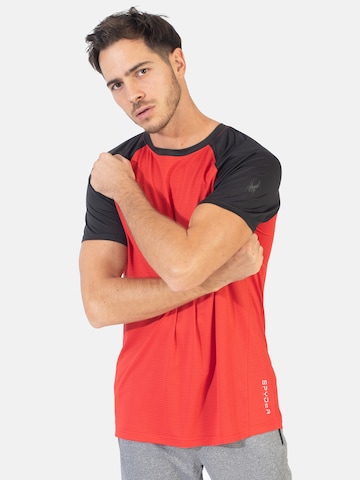 SpyderTehnička sportska majica - crvena boja: prednji dio