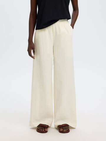 SELECTED Wide Leg Bukser i hvid: forside
