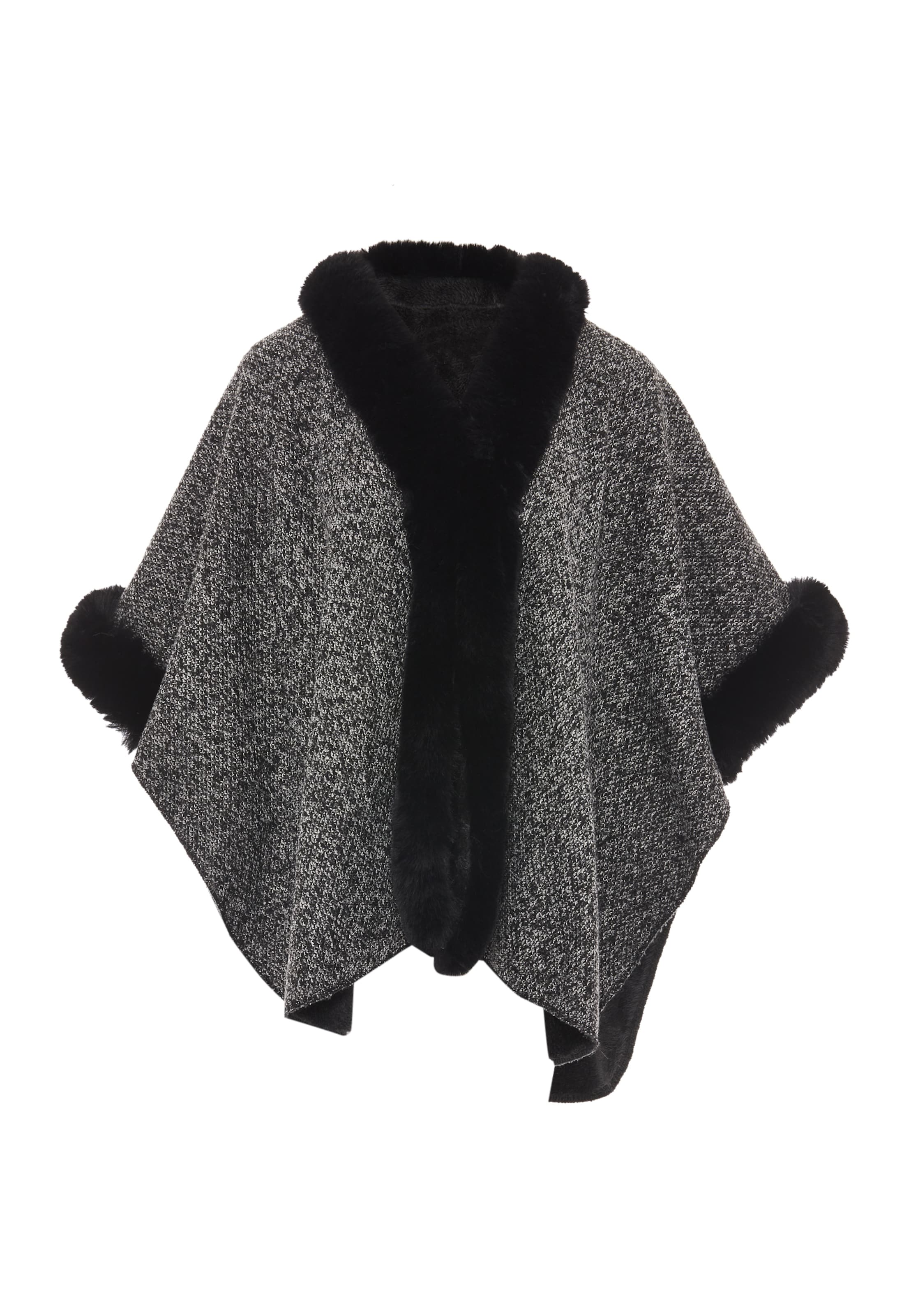 FRAULLY Cape in Black: front