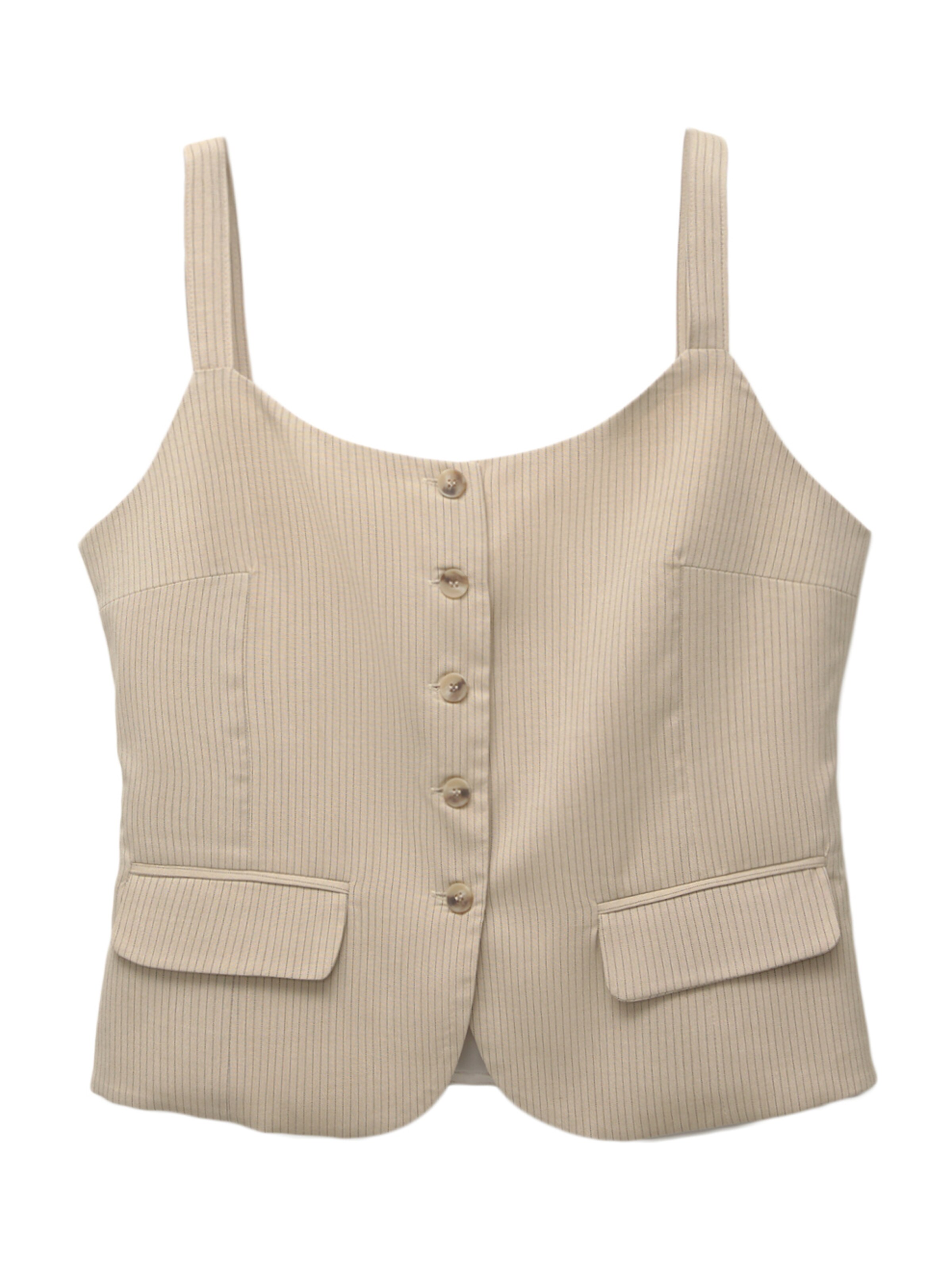 Pull&Bear Suit vest in Beige: front