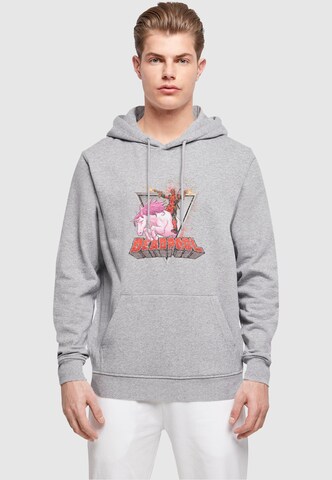 ABSOLUTE CULT Sweatshirt 'Deadpool - Rides A Unicorn' in Grey: front
