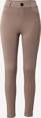 Skinny Pantalon 'Karla' PIECES en marron : devant