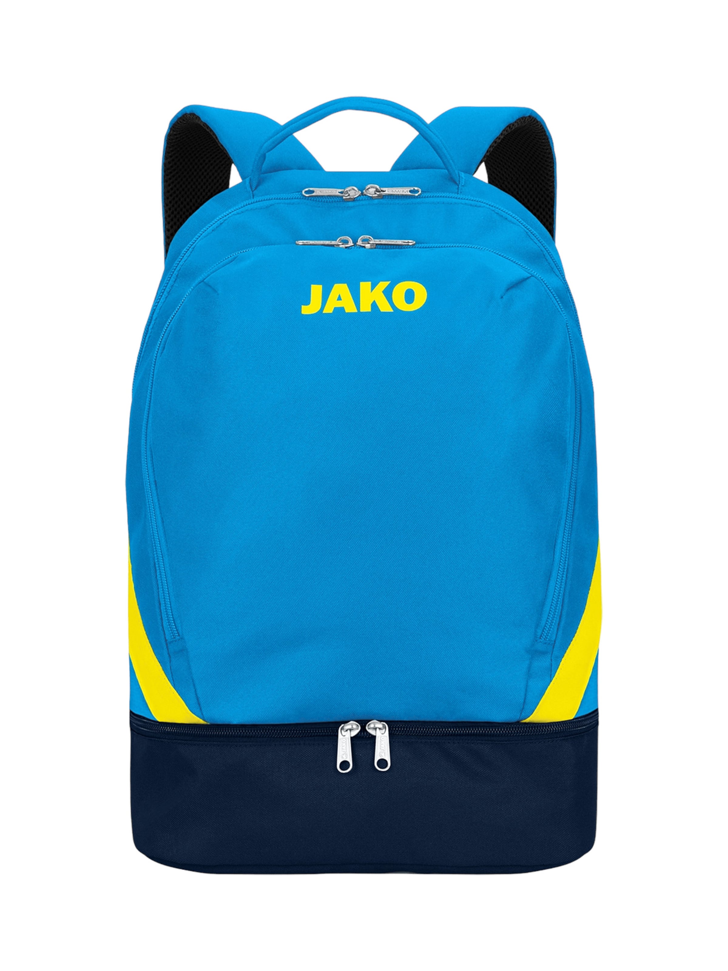 JAKO Sportrucksack in blau / navy / gelb, Produktansicht