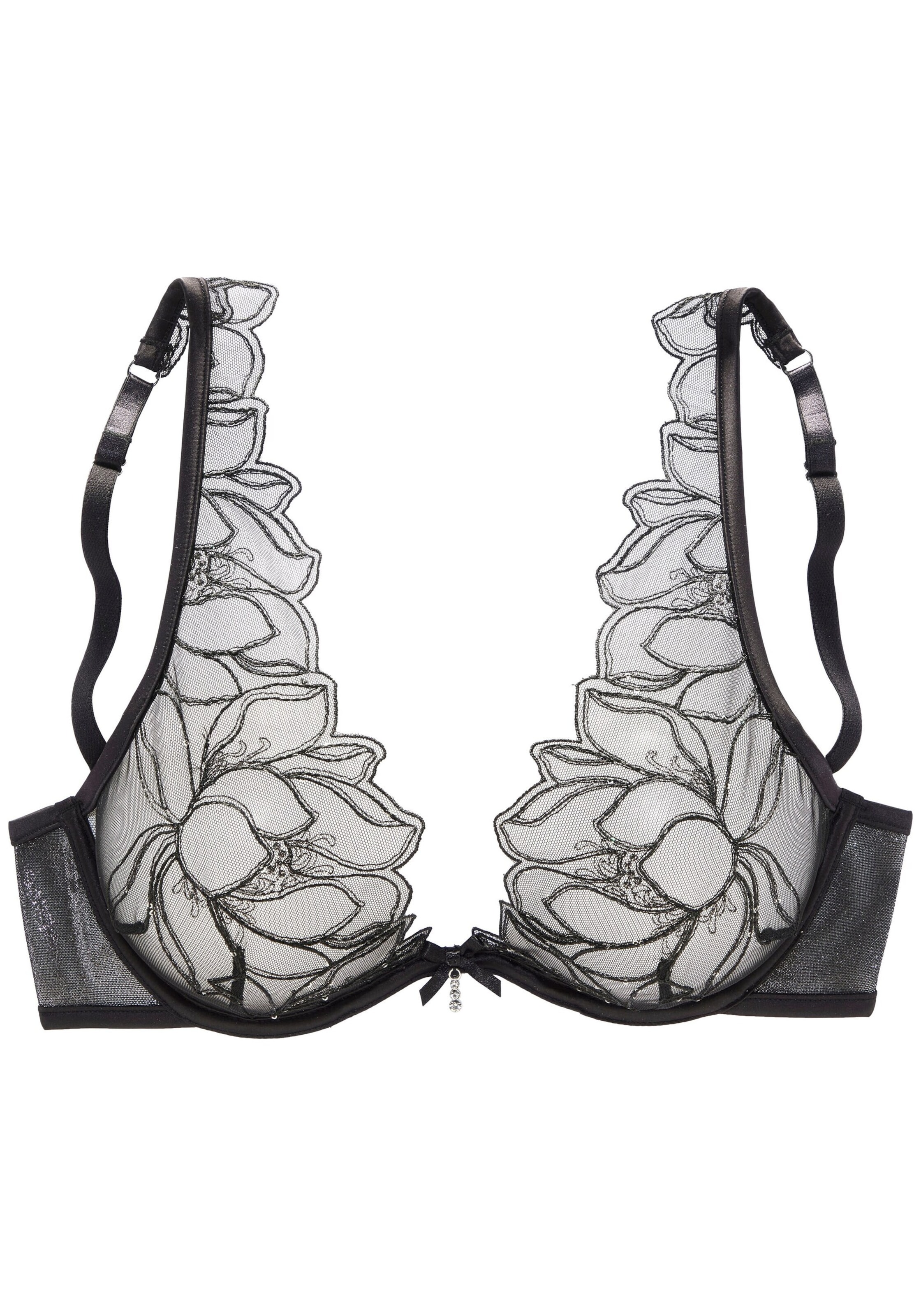 LASCANA T-shirt Podprsenka – černá: přední strana