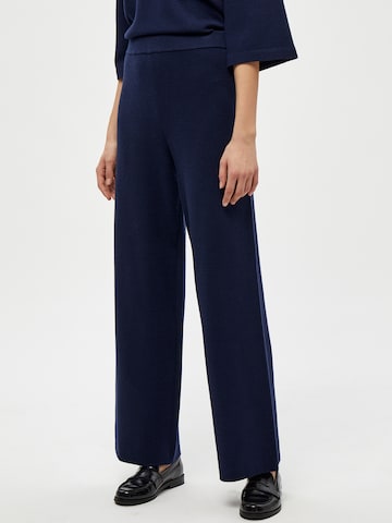 Wide Leg Pantalon 'Rosalia' Peppercorn en bleu : devant