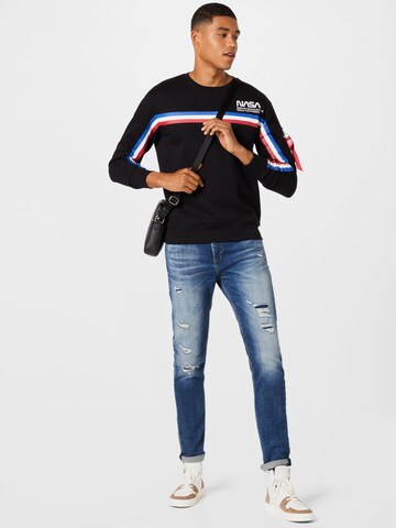 ALPHA INDUSTRIES Sweatshirt 'NASA' in Black