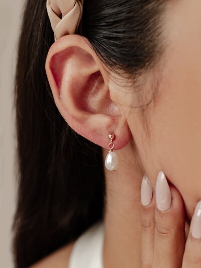 Hey Happiness Earrings 'Ball and Pearl' in Rose gold, Item view