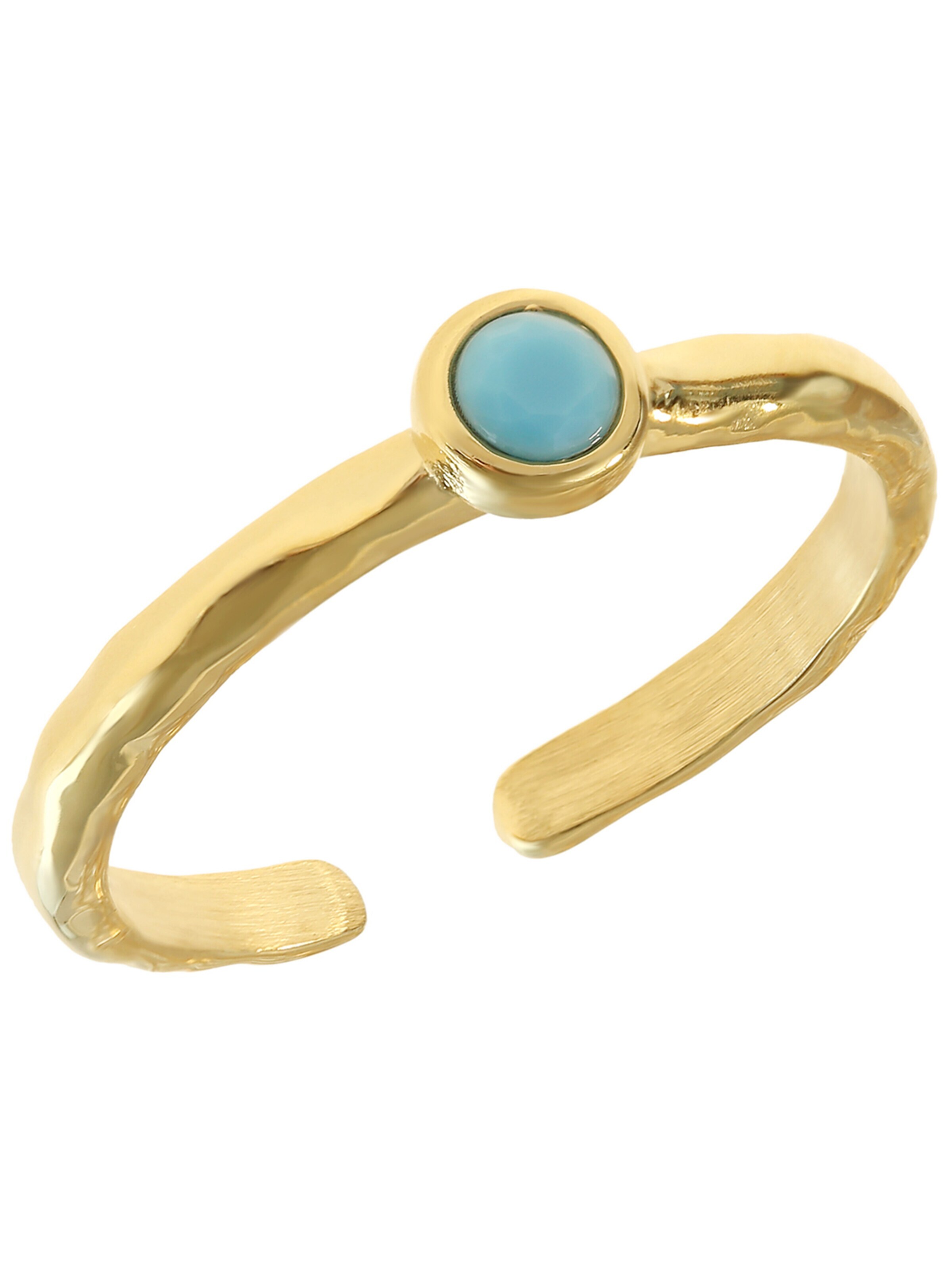 Made by Nami Ring 'Türkiser Edelstein' in Blue: front