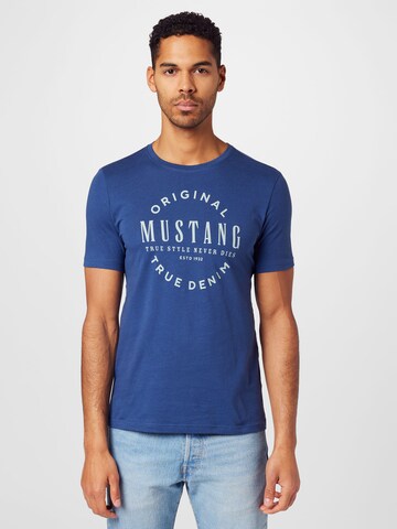 MUSTANG T-shirt 'Alex' i blå: framsida
