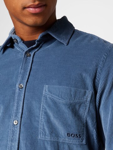 BOSS Orange Regular fit Button Up Shirt 'Relegant' in Blue