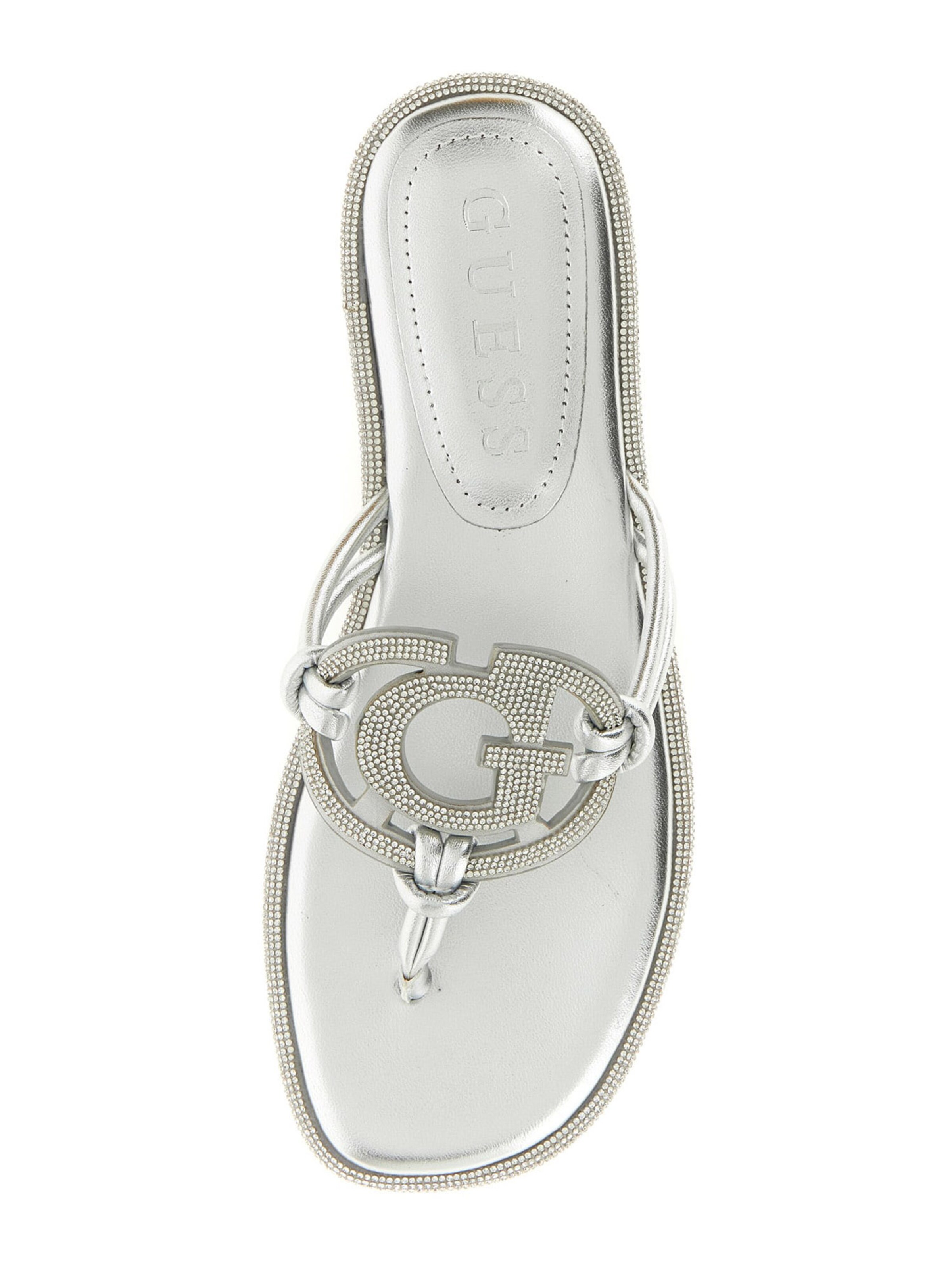 GUESS T-Bar Sandals 'SAIMAS' in Silver