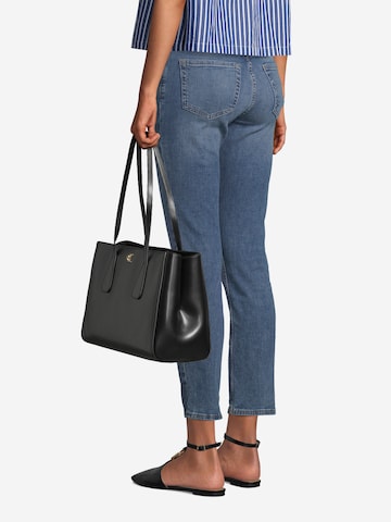 juoda Calvin Klein Standartinis Kelnės su tradiciniais raštais: priekis