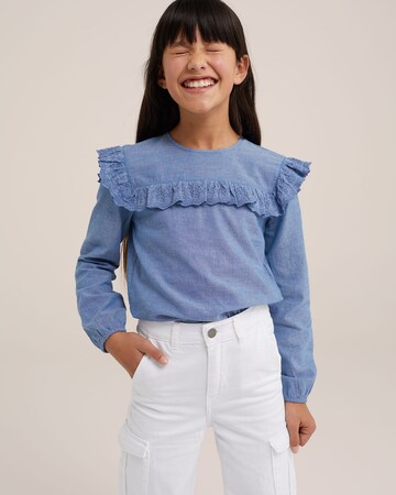 WE Fashion Blouse in Blauw: voorkant