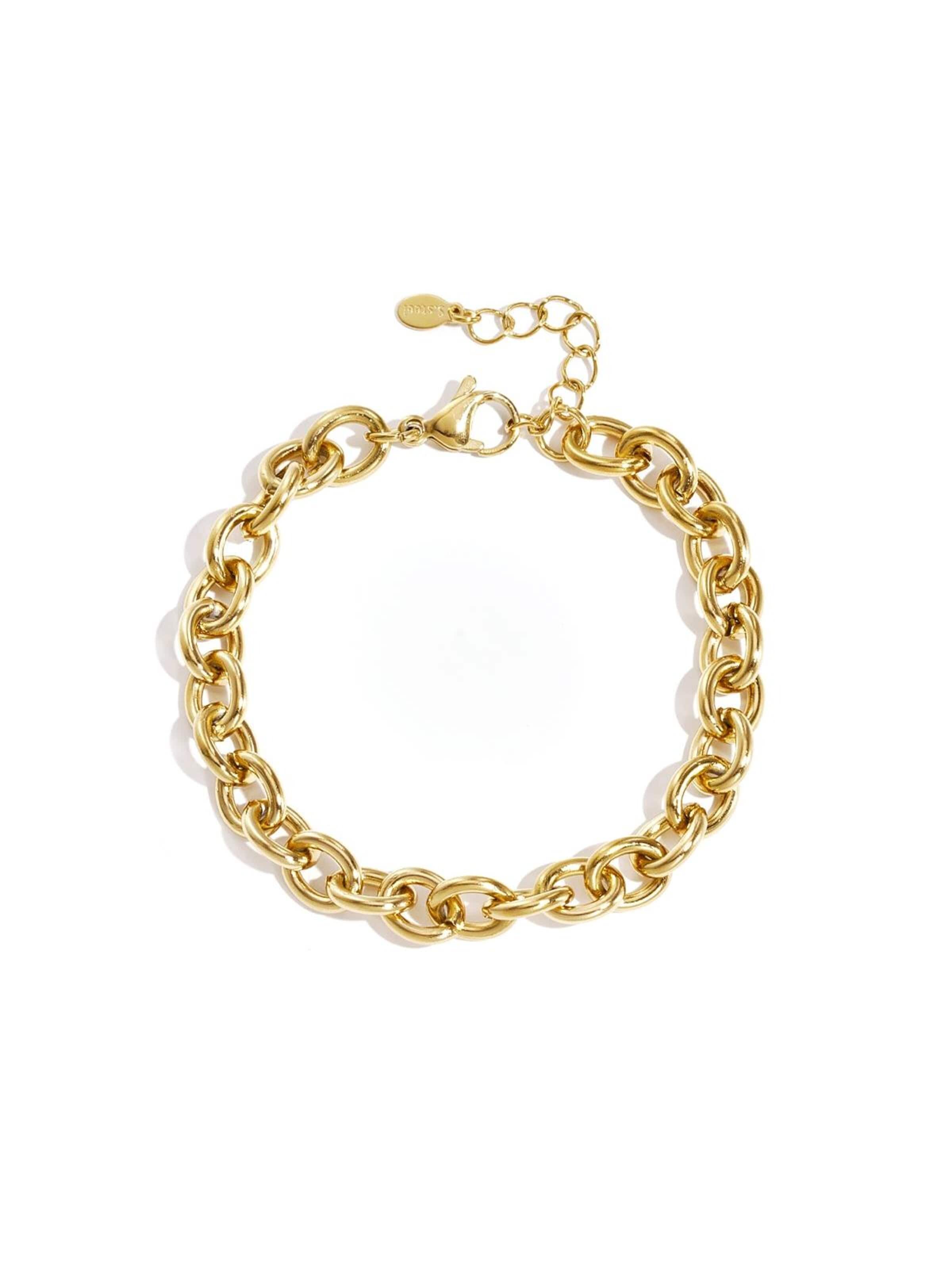 Braccialetto 'CHUNKY CHARM' di Cala Rose in oro: frontale