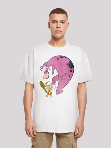 F4NT4STIC T-Shirt 'Familie Feuerstein Bamm Bamm And Dino' in Weiß: Vorderseite