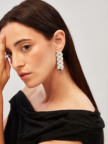 Breil Earrings 'Hexagonia' in Silver: front