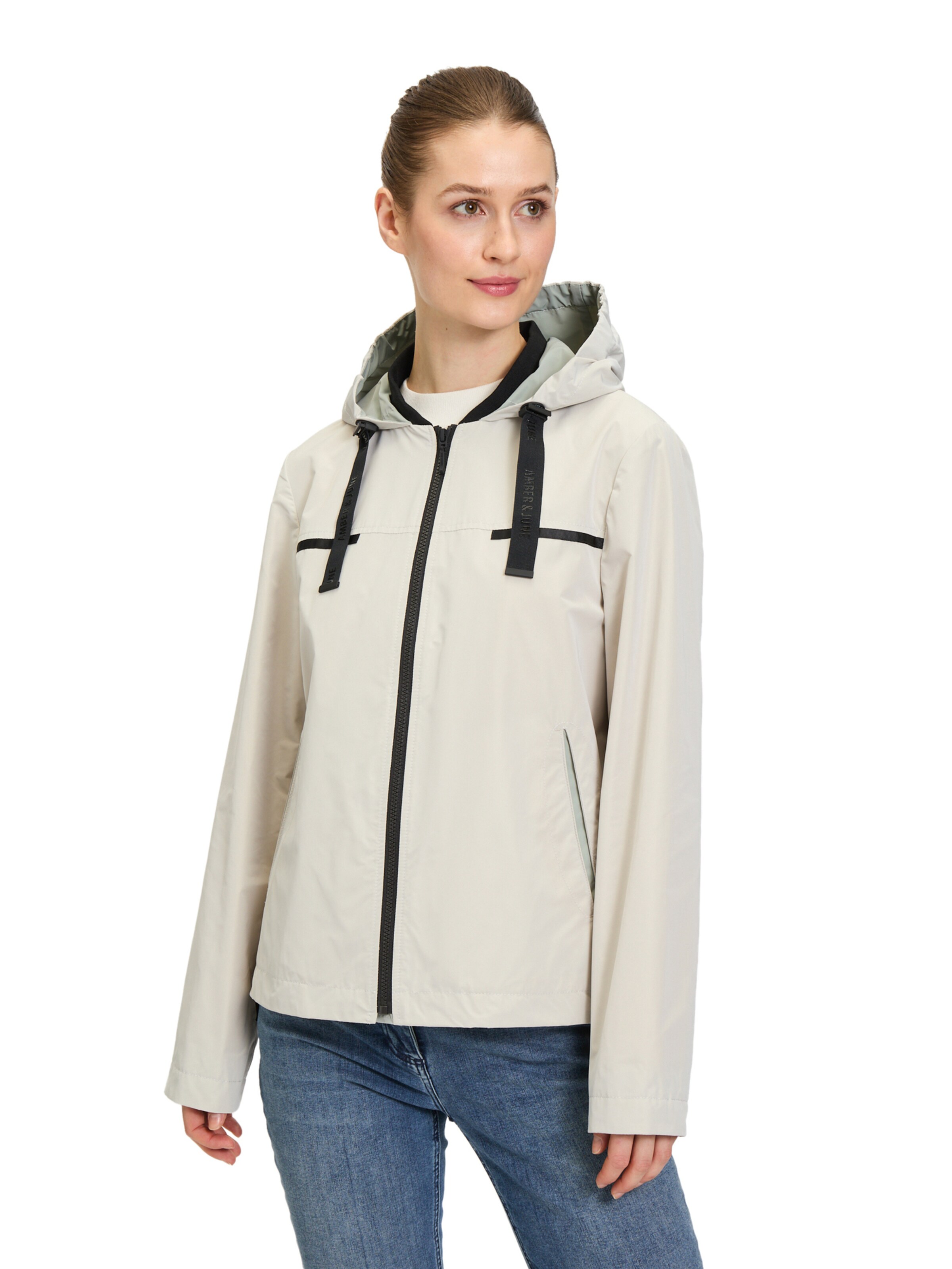 Amber & June Between-season jacket in Beige: front