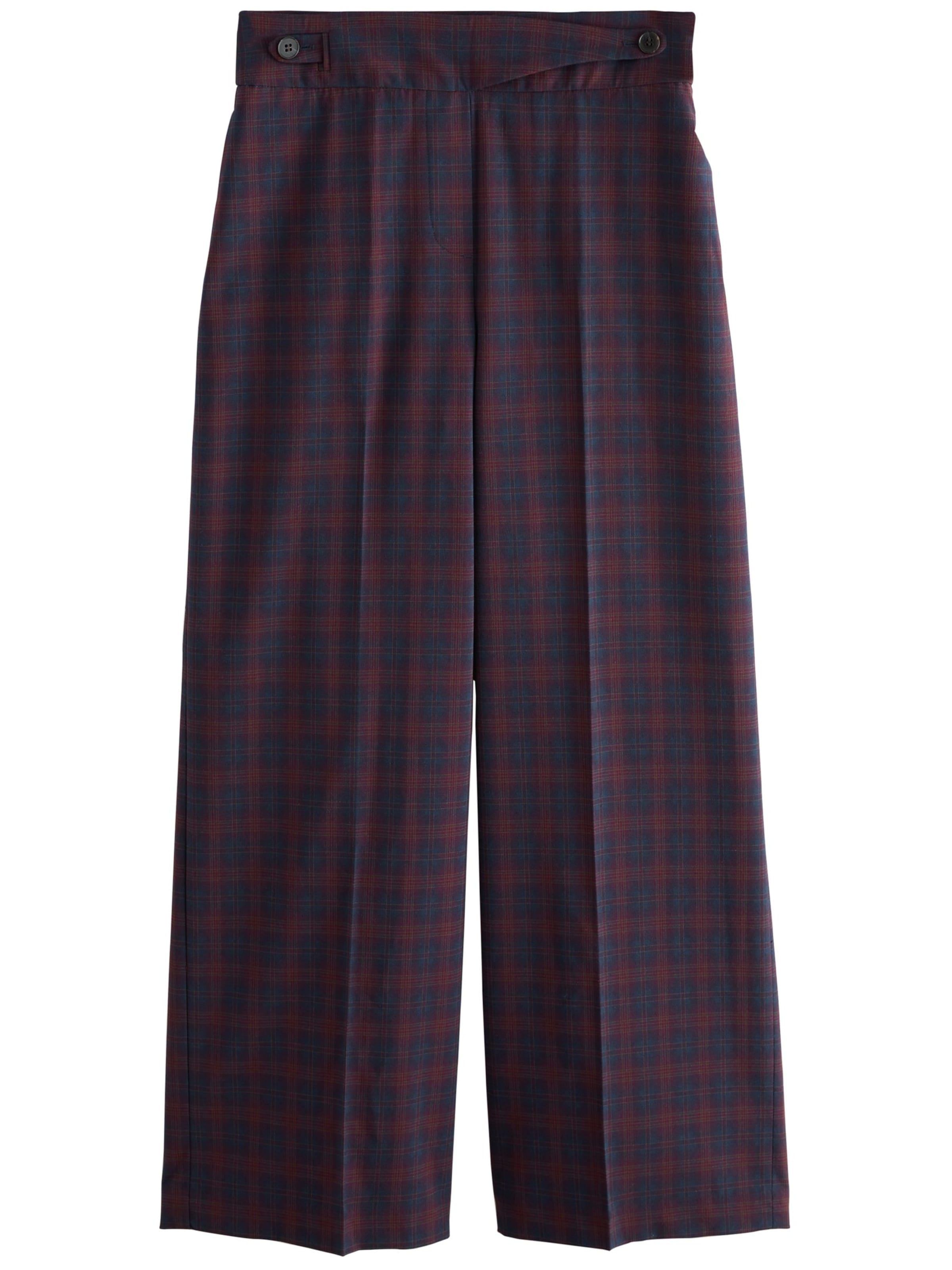 Next Широкий Плиссированные брюки в Коричневый: спереди