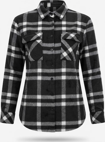 Chemisier 'Comfy Heavyweight Flannel Shirt' Radwa en noir : devant