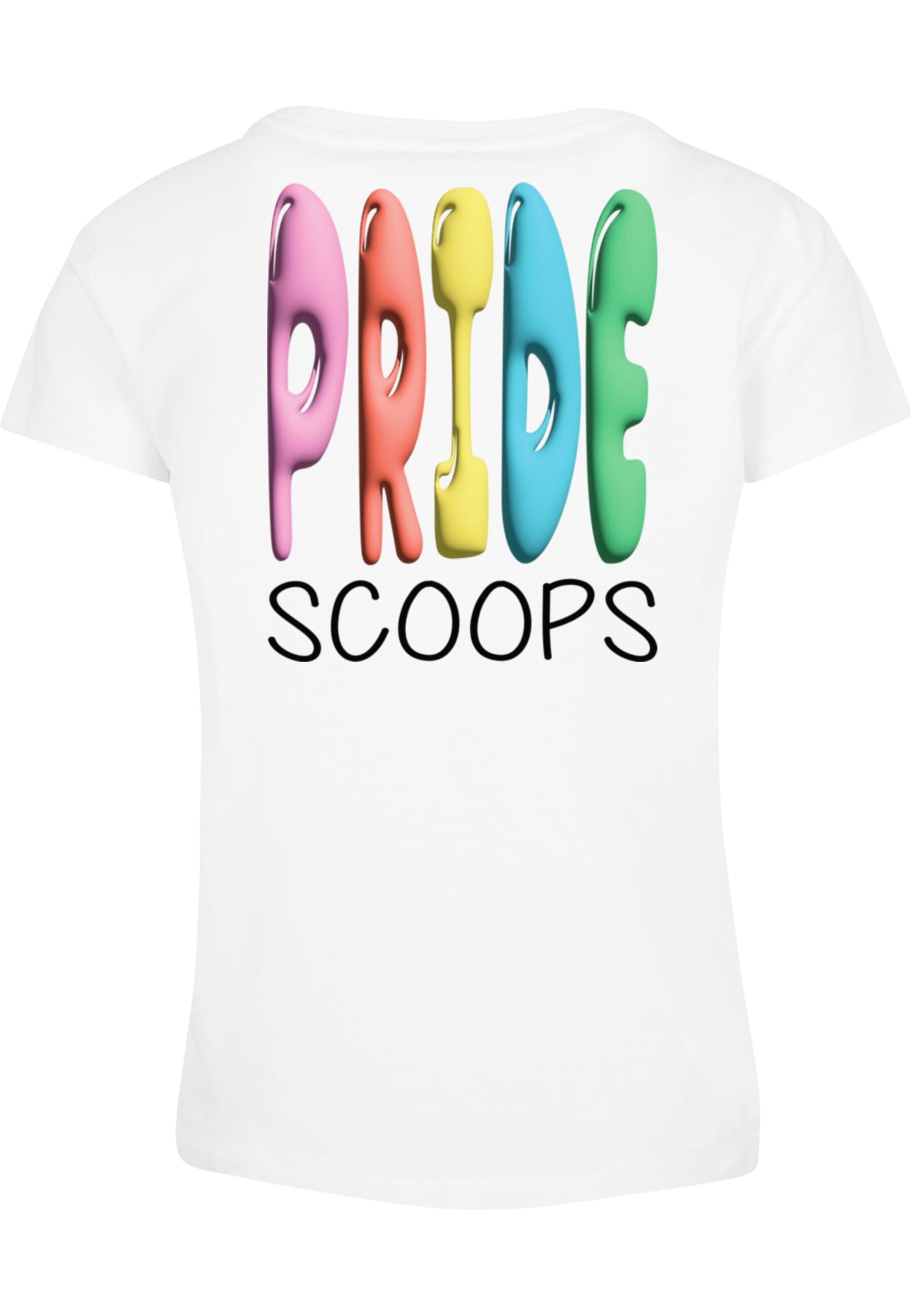 Merchcode T-Shirt 'Pride Scoops' in Weiß