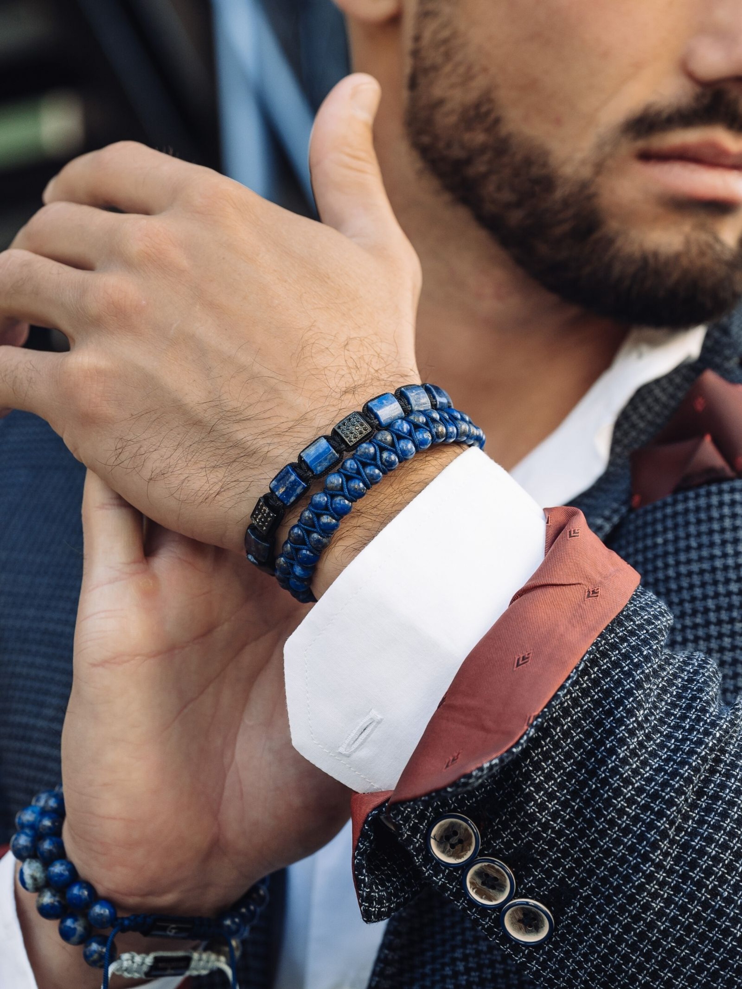 GT Collection Bracelet 'Double-Bead' in Blue