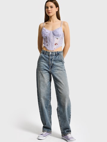 IT'S BASIC Loosefit Jeans 'SKATER MID RISE JEANS' in Blauw