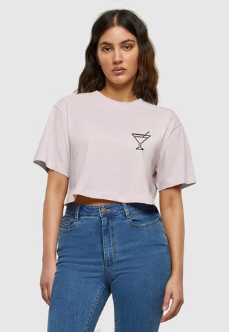 Merchcode T-Shirt 'Summer - Cocktail' in Lila: Vorderseite