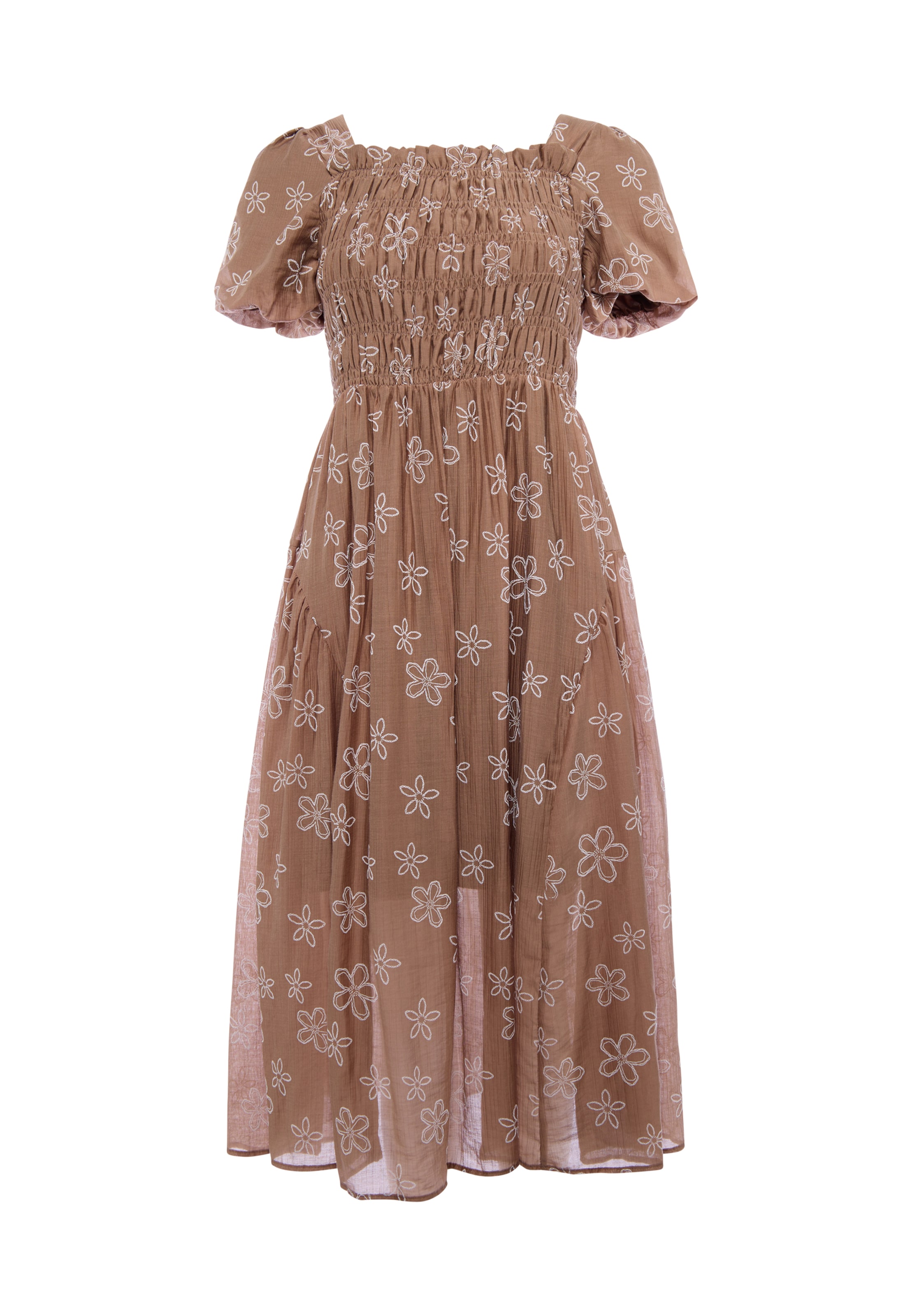 Robe Usha en marron : devant