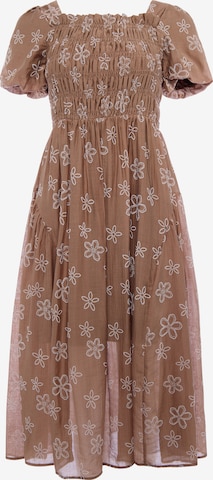 Robe Usha en marron : devant