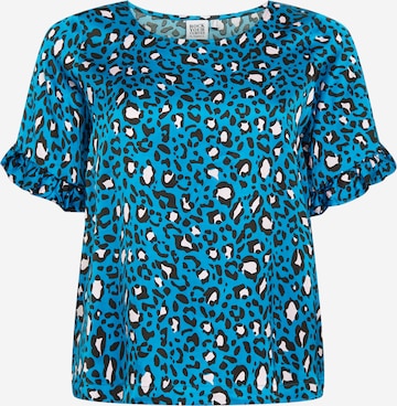 Rock Your Curves by Angelina K. Blouse in Blue: front