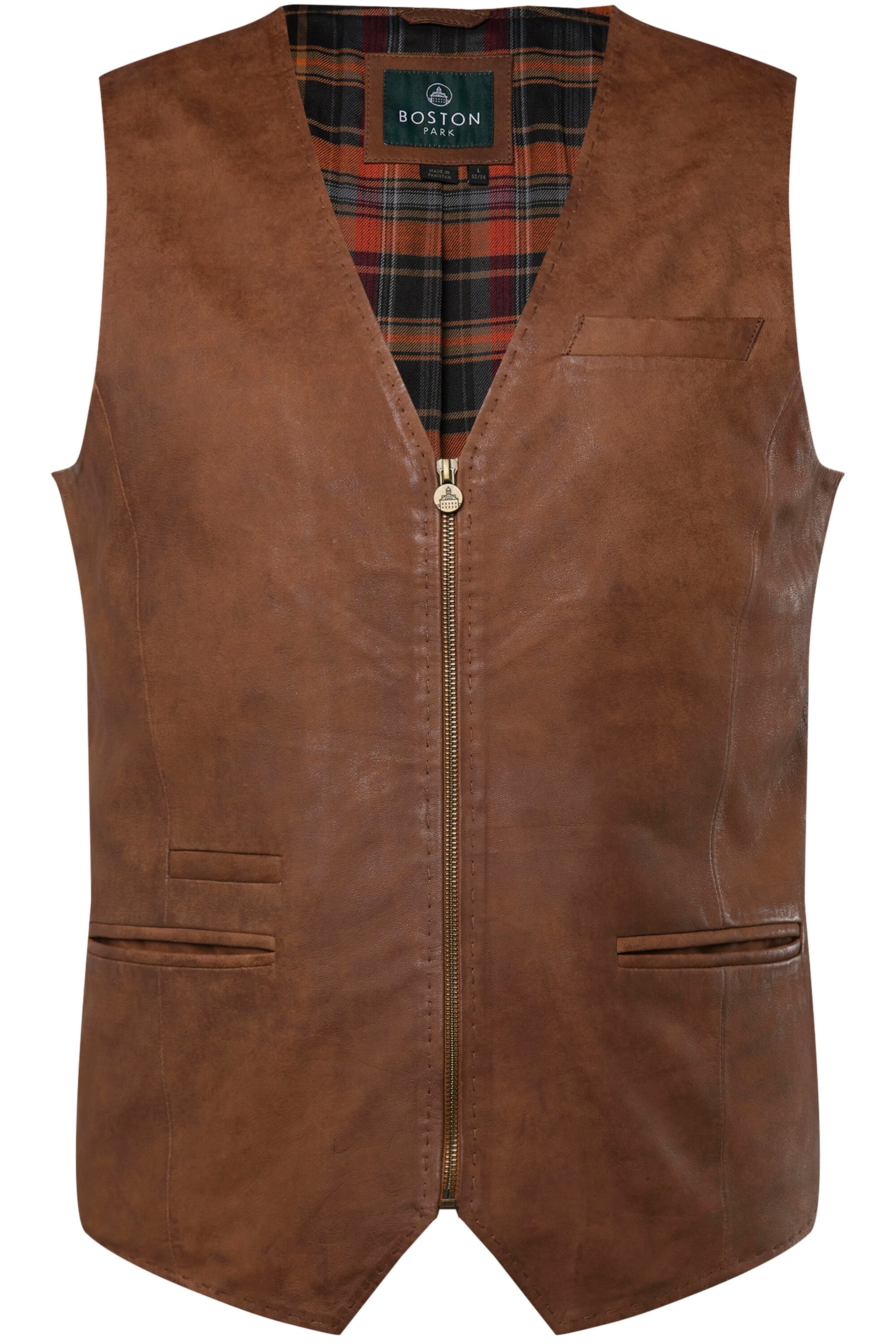 Boston Park Vest in Brown: front