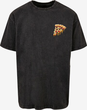 Merchcode Shirt 'Pizza Comic' in Zwart: voorkant