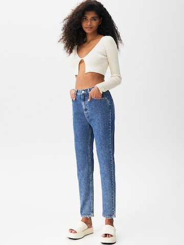 Pull&Bear Дънки Tapered Leg Дънки в синьо: отпред