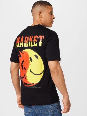 MARKET Koszulka 'SMILEY GOOD AND EVIL T-SHIRT' w kolorze czarny