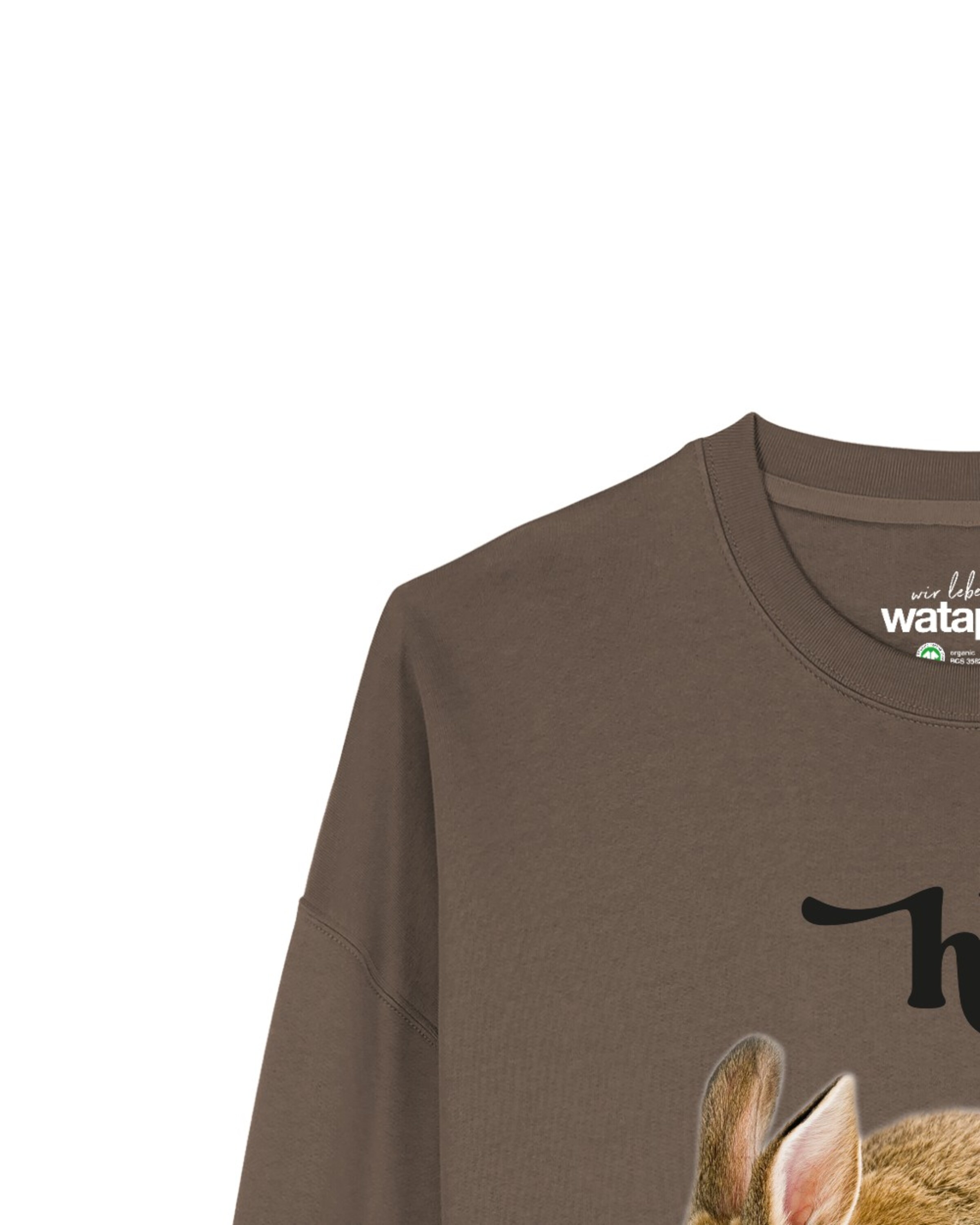 Sweat-shirt 'Ich hase dich! ' Watapparel en marron
