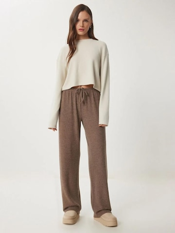 Happiness İstanbul - Perna larga Calças em castanho