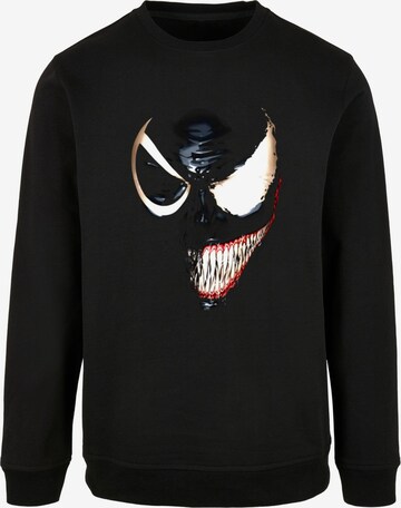 ABSOLUTE CULT Sweatshirt 'Marvel - Venom Split Face' in Schwarz: predná strana
