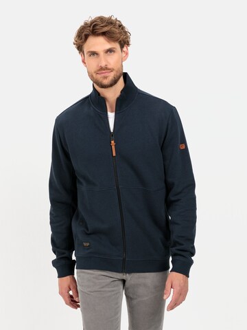 CAMEL ACTIVE Sweatjacke mit Stehkragen in Blau: Vorderseite