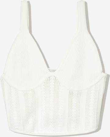 Bershka Neuletoppi värissä valkoinen: etupuoli