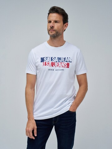 T-Shirt Salsa Jeans en blanc : devant