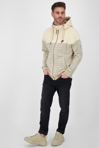 Alife and Kickin Zip-Up Hoodie in Beige