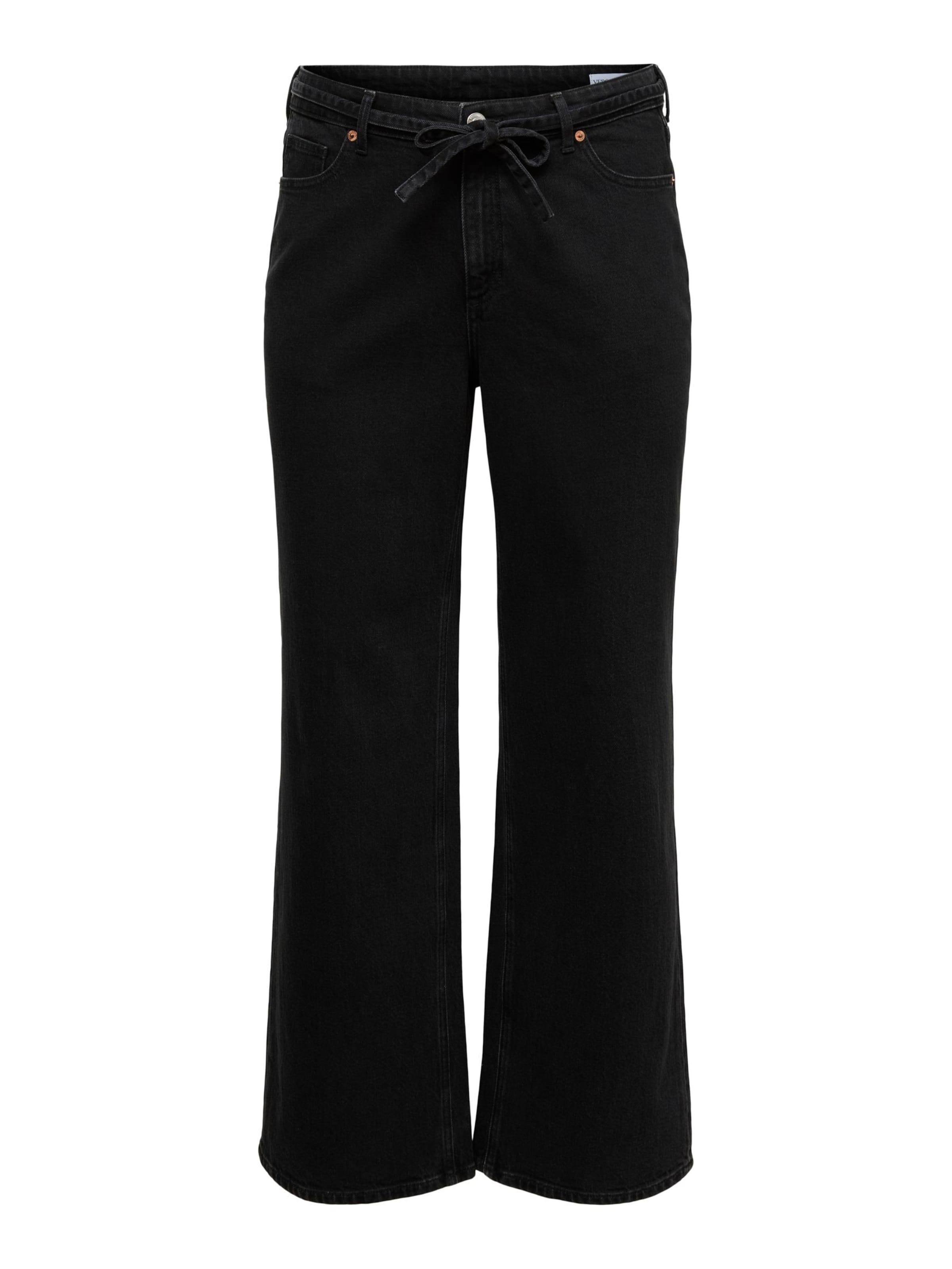 Vero Moda Curve - Pierna ancha Vaquero 'VMCTessa' en negro: frente