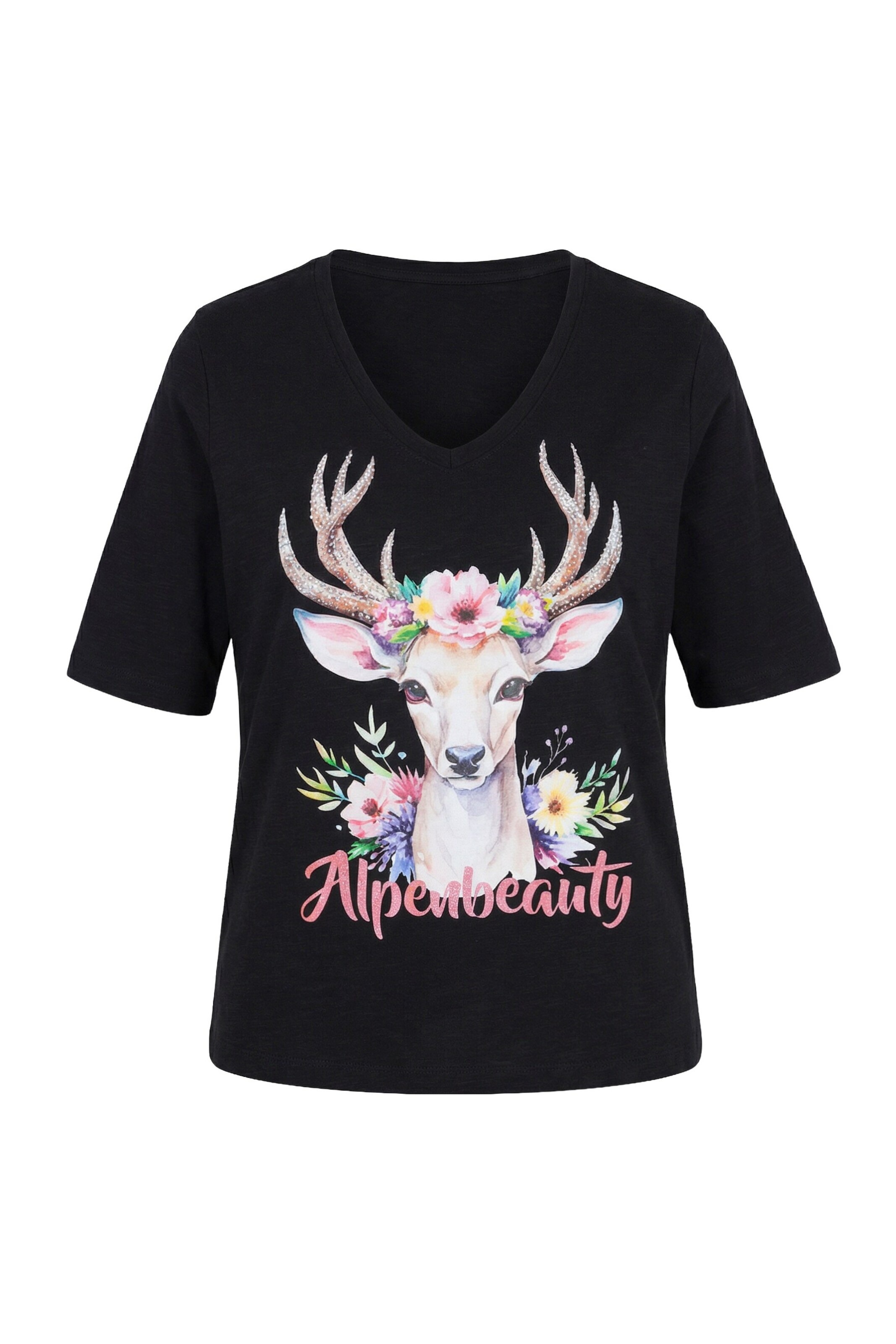 Ulla Popken T-Shirt in Schwarz: Vorderseite
