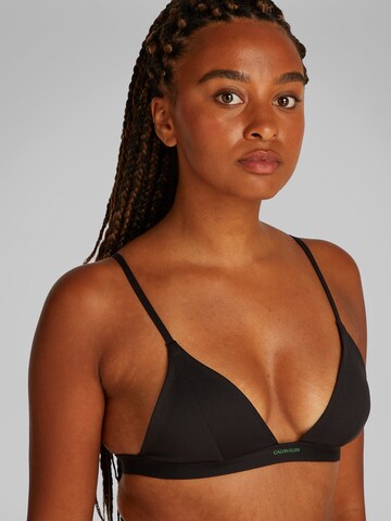 Calvin Klein Swimwear Triangle Bikini Top 'Intense Power Move' in Black: front