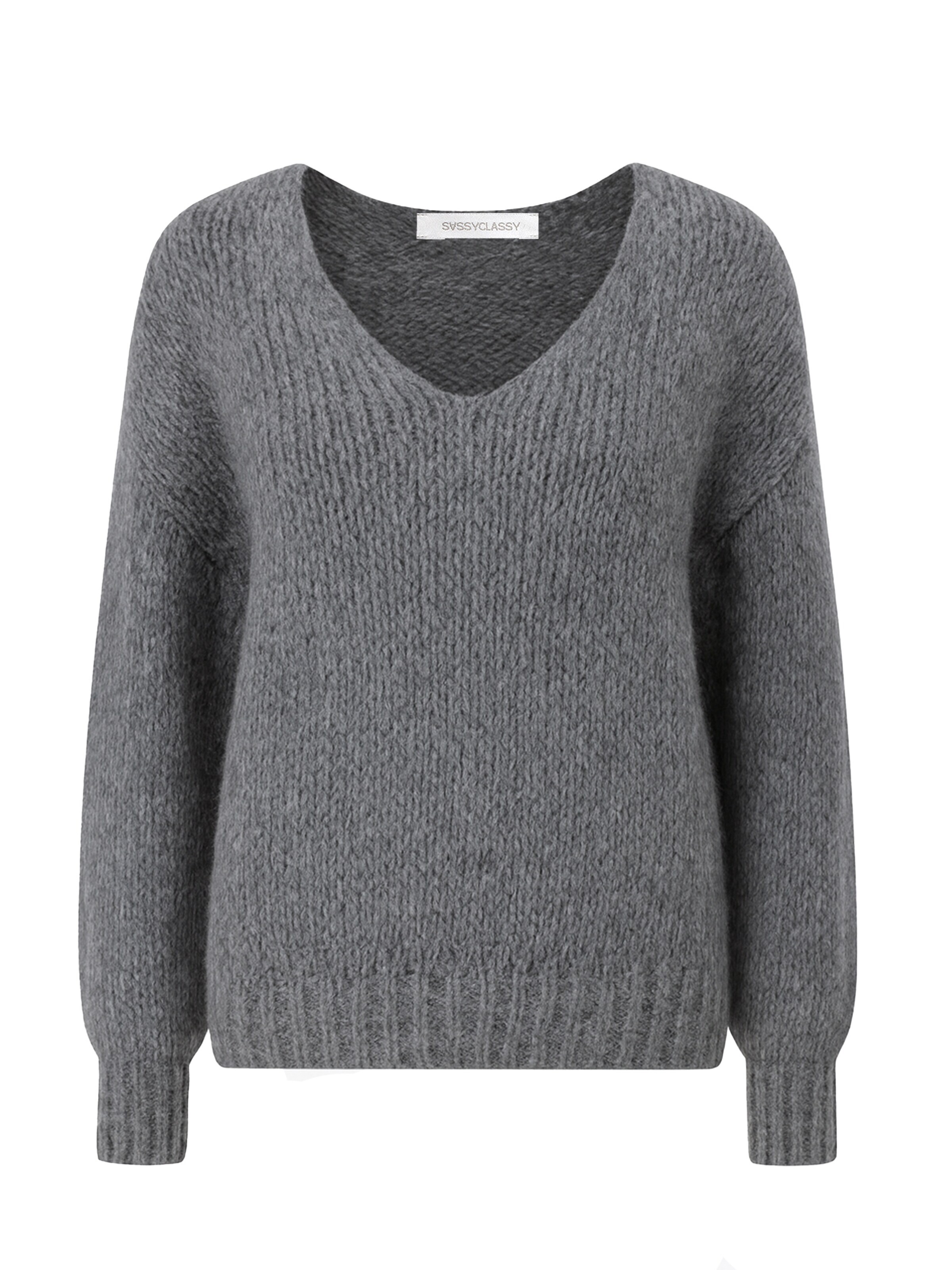 SASSYCLASSY Oversized sweater in Grey: front