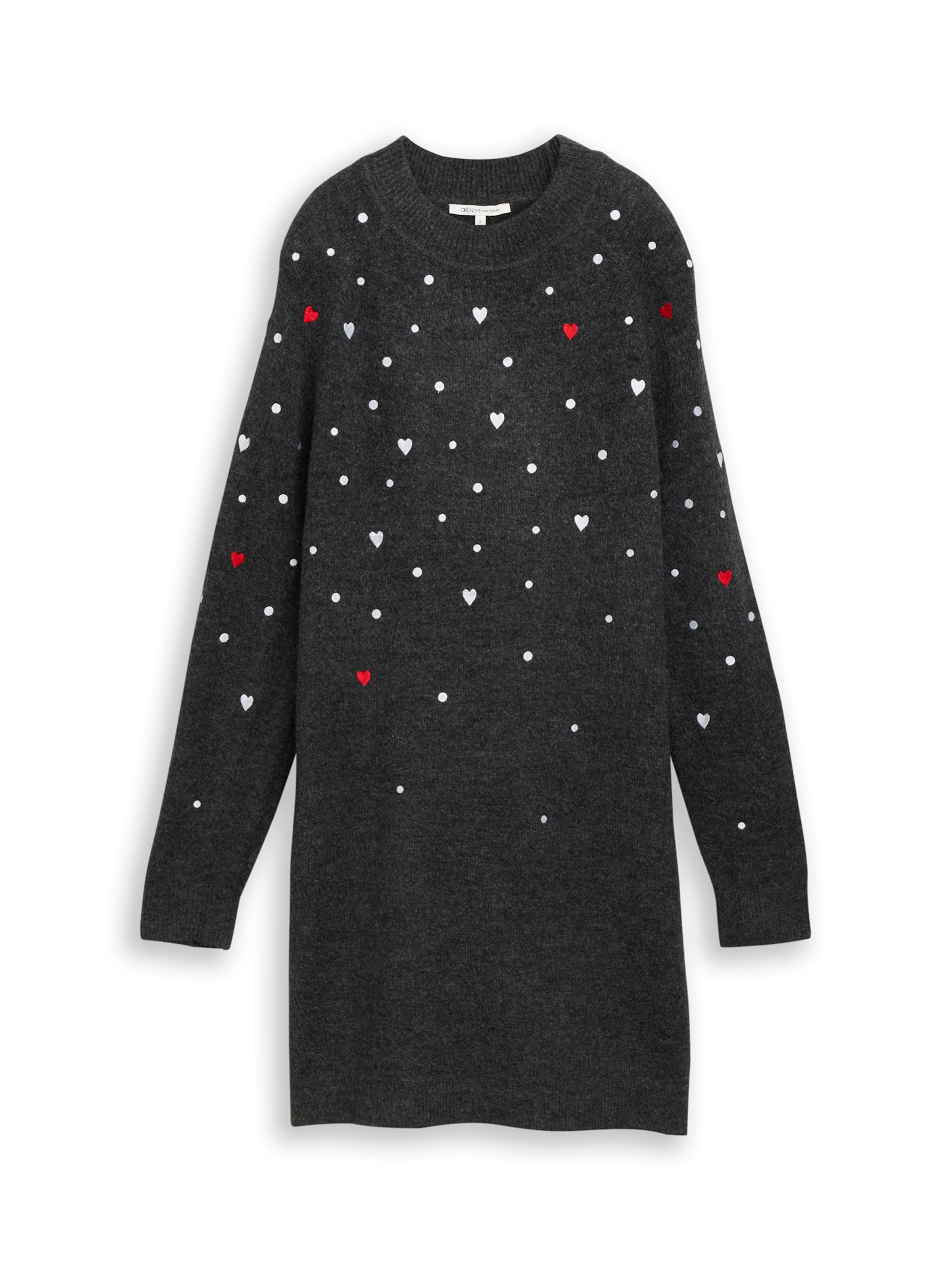 TOM TAILOR DENIM Πλεκτό φόρεμα σε μαύρο: μπροστά