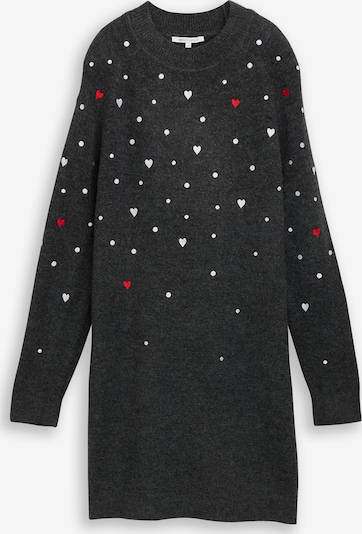 Megzta suknelė iš TOM TAILOR DENIM, spalva – raudona / margai juoda / balta, Prekių apžvalga