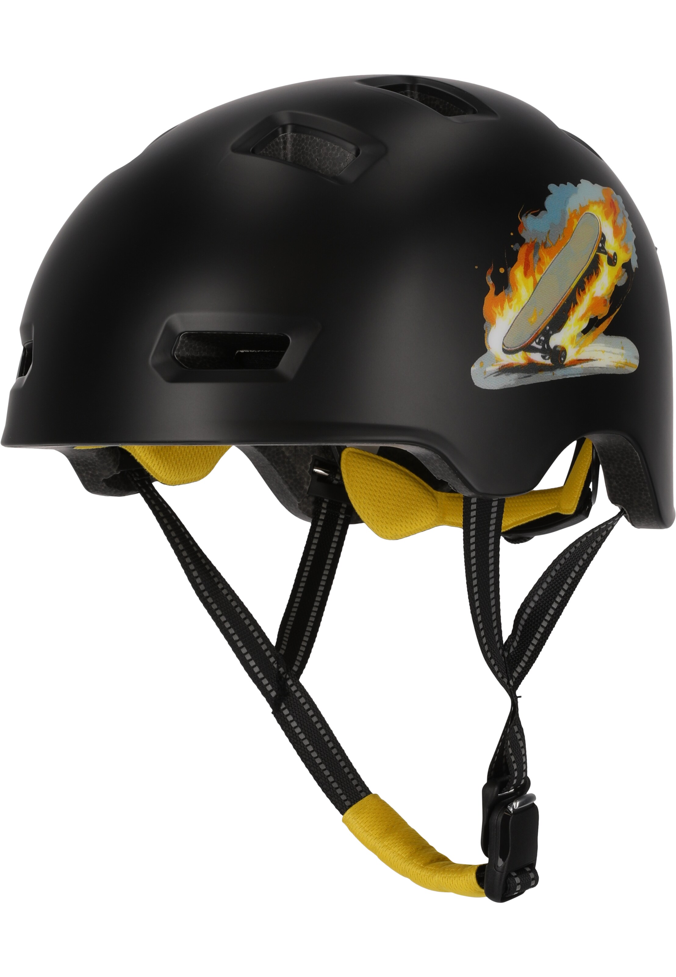 Crazy Safety Helmet 'Skateboard' in Black: front