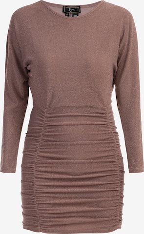 faina Dress in Brown: front